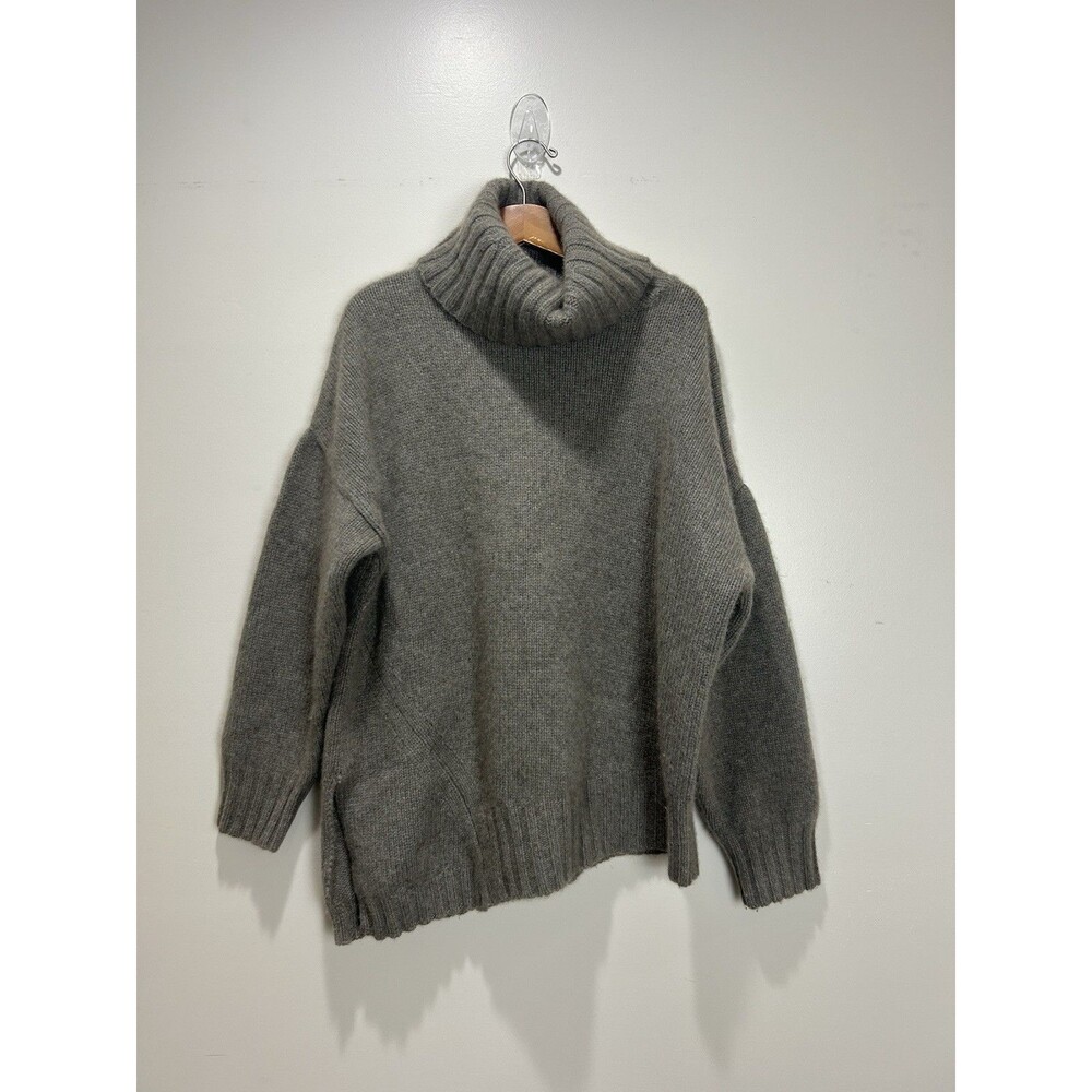 Black Goat Cashmere Taupe Cowl Neck Sweater 100% Cashmere Size M